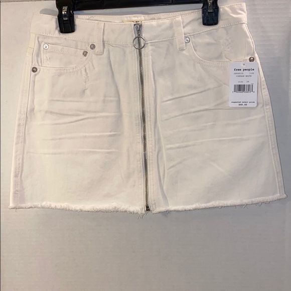🆕Free People Zip It Mini Denim Jean Skirt size 10 - Picture 3 of 4
